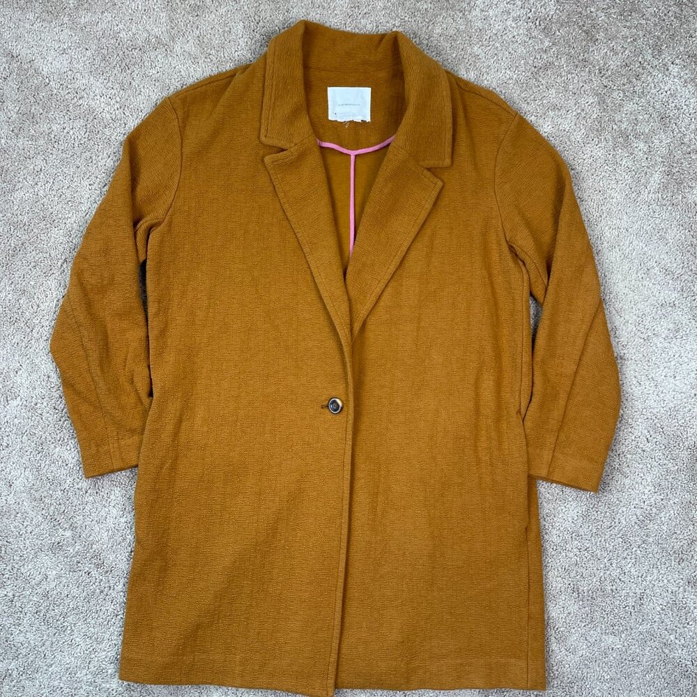 Anthropologie Blazer Women M Corinthia Knit Longline Jacket Oversized Minimalist